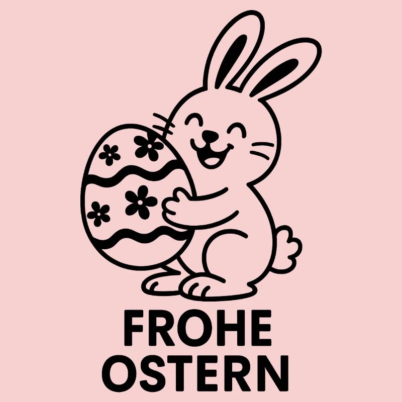 Happy Easter Bunny with Painted Egg