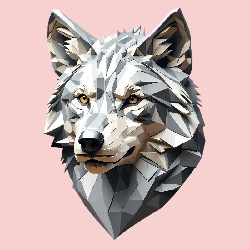 Wolf Head LowPoly Geometric