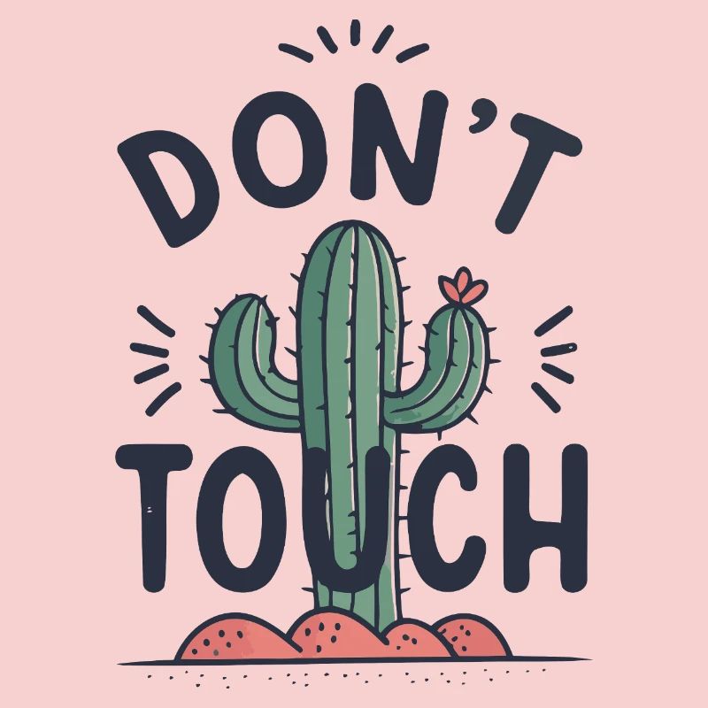 Cactus Do Not Touch Drawing