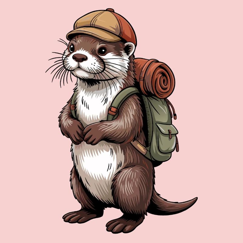 Otter hiker with backpack