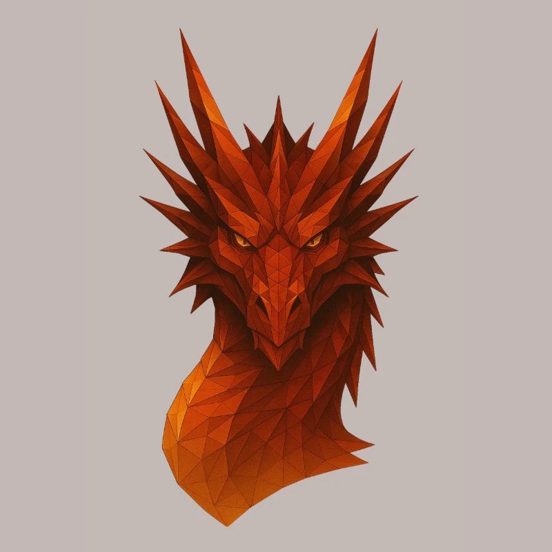 Flaming Lowpoly Dragon