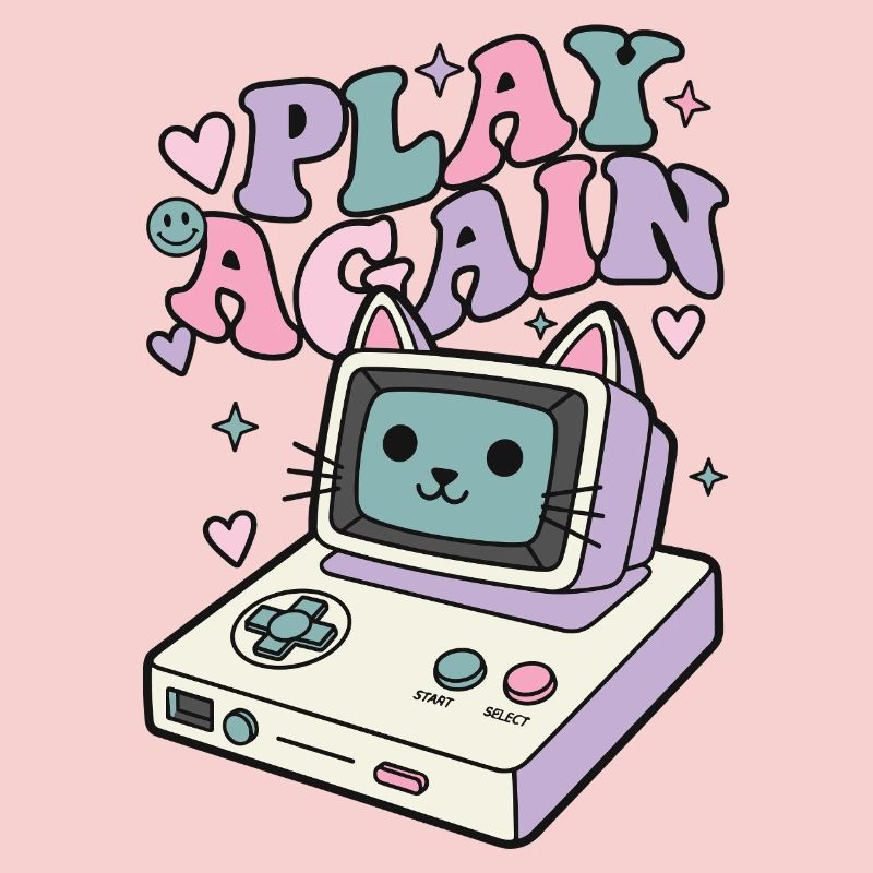 Play Again Katze Retro