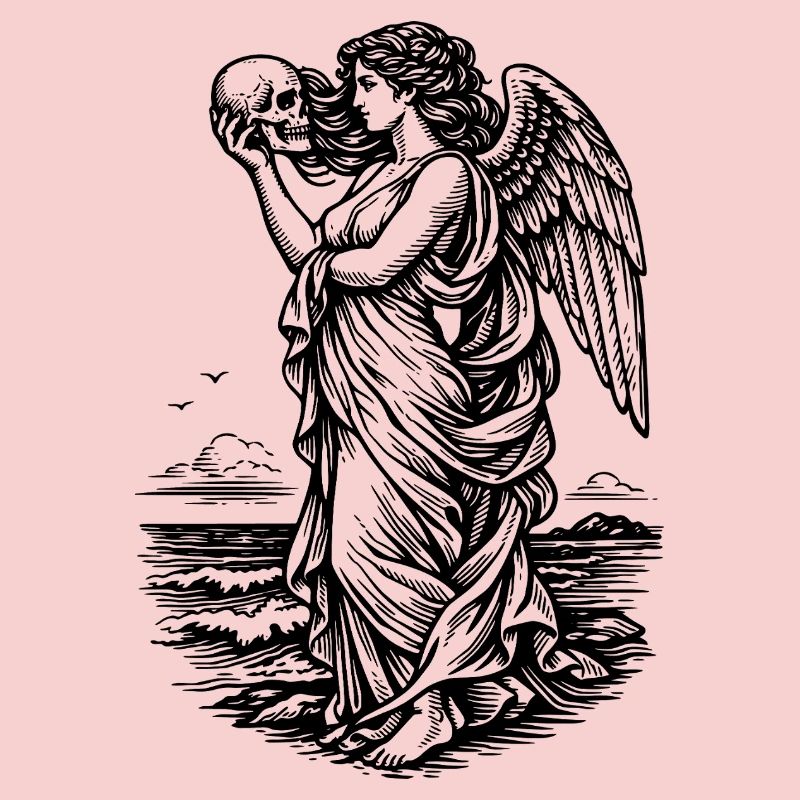 La déesse grecque Aphrodite à la mer avec le skul