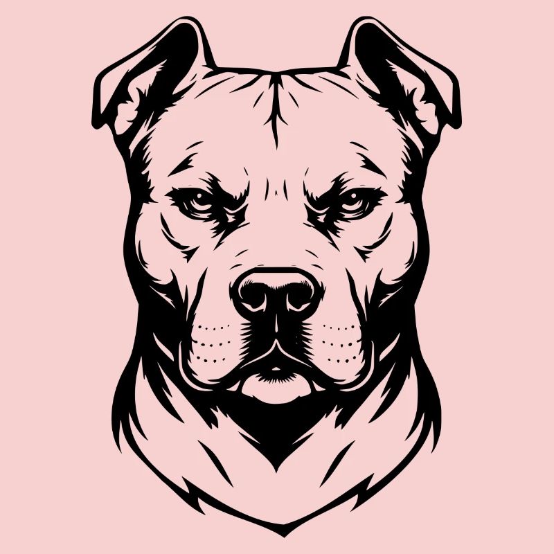 Pitbull Head Design Black