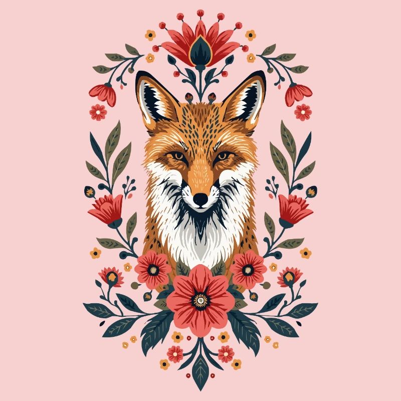 Flower Fox Portrait