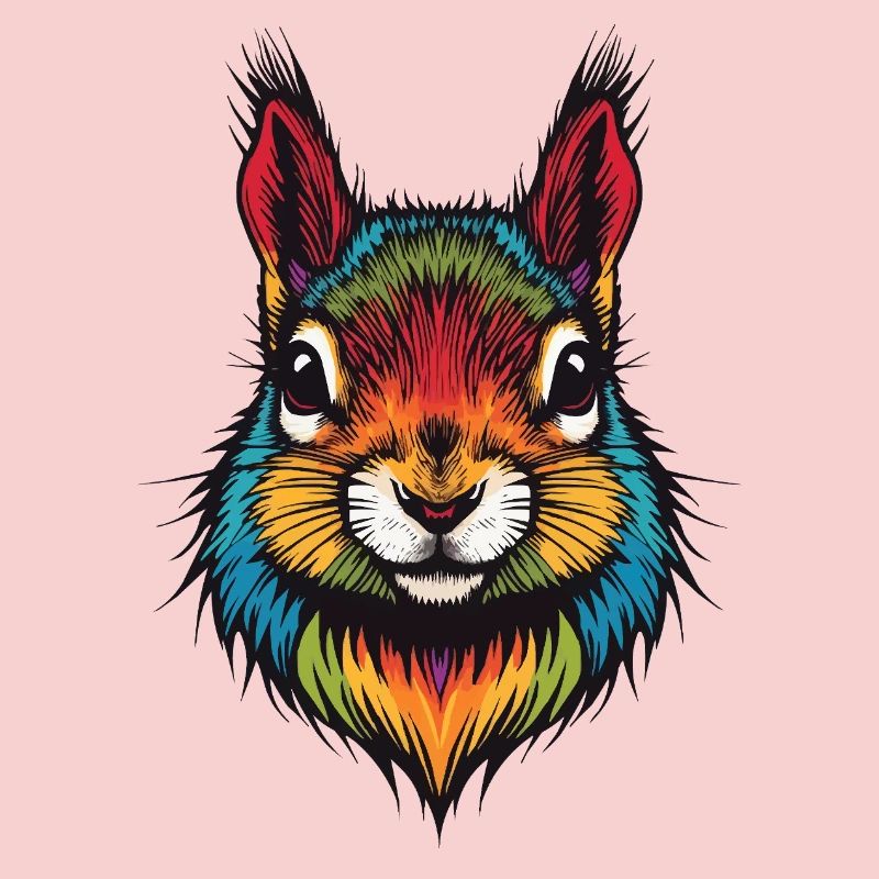 Explosion colorée des animaux de l’écureuil