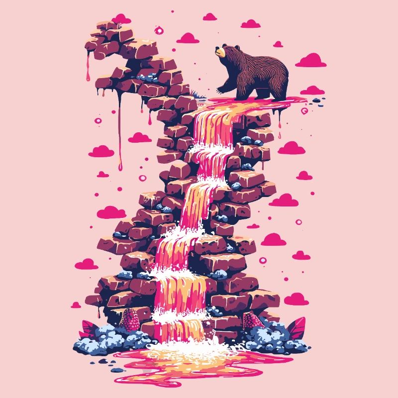 Pinker Wasserfall mit Bärenlicht