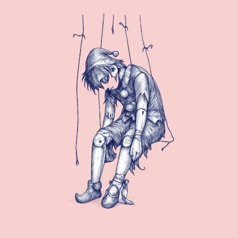 Image de marionnette bleue