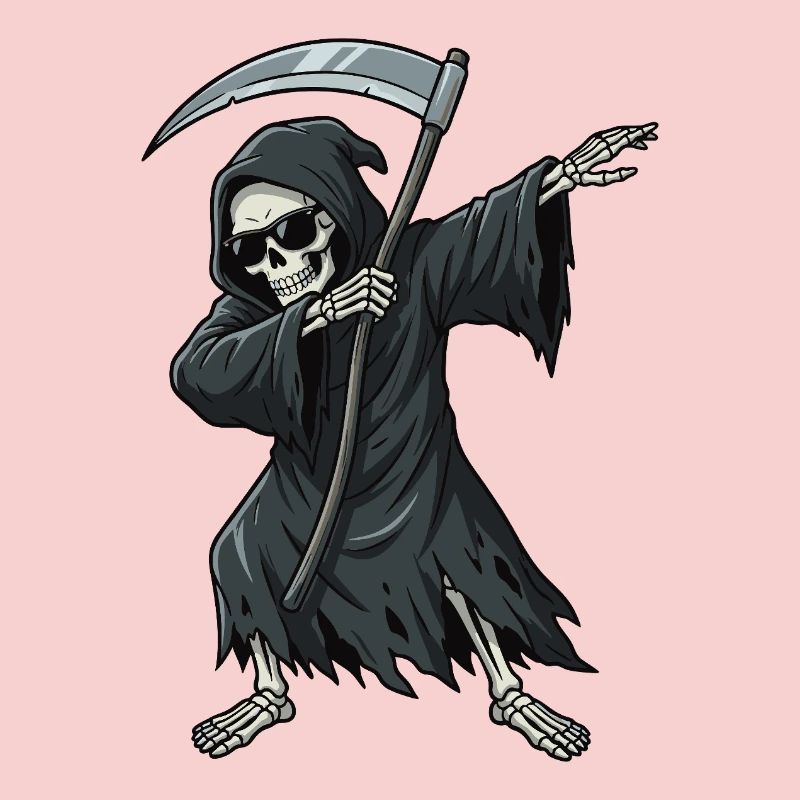 Dabbender Sensenmann – lustiges Skull Cartoon
