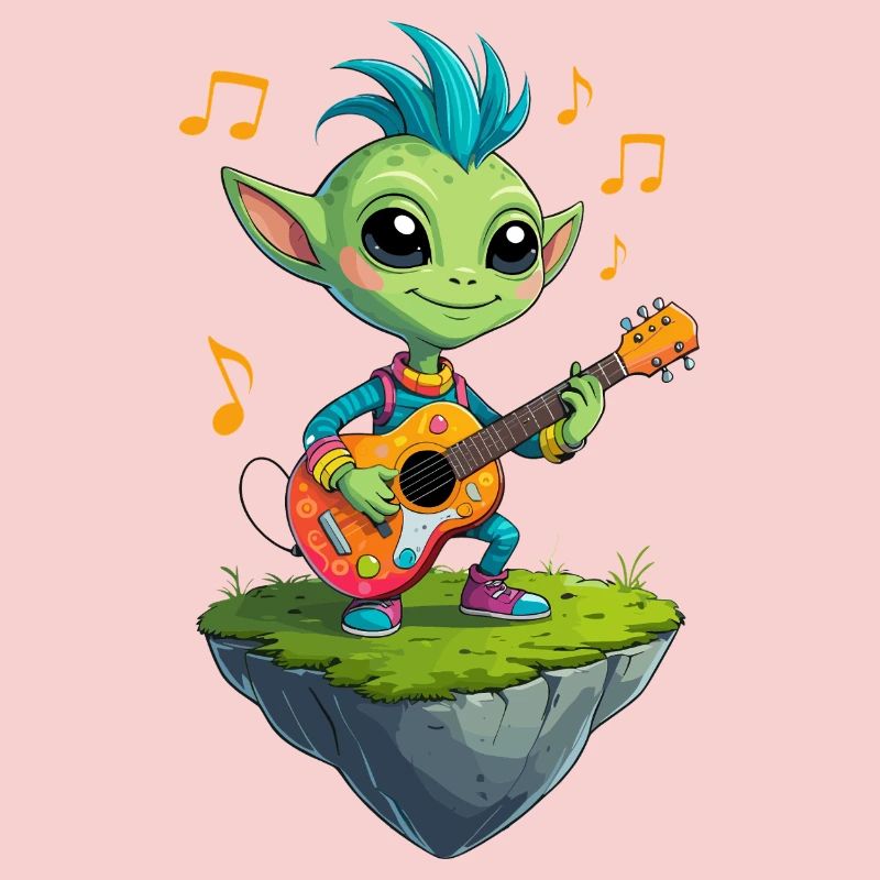 Le Bouffon Vert à la guitare