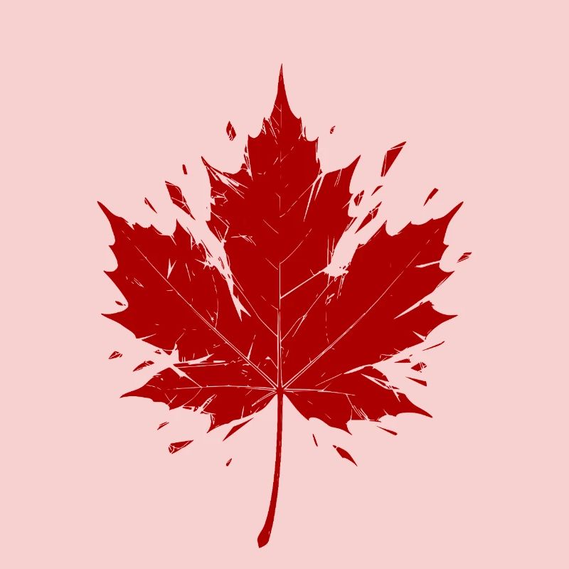 Red Maple Leaf Fragmented
