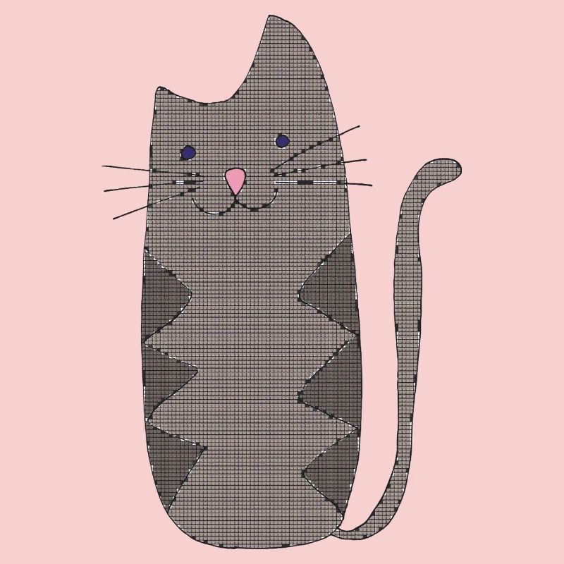 Zigzag Cat Gray Geometric