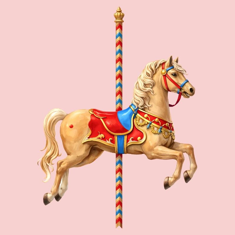 Illustration classique de cheval de carrousel