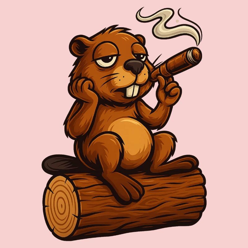 Chillender Biber mit Zigarre