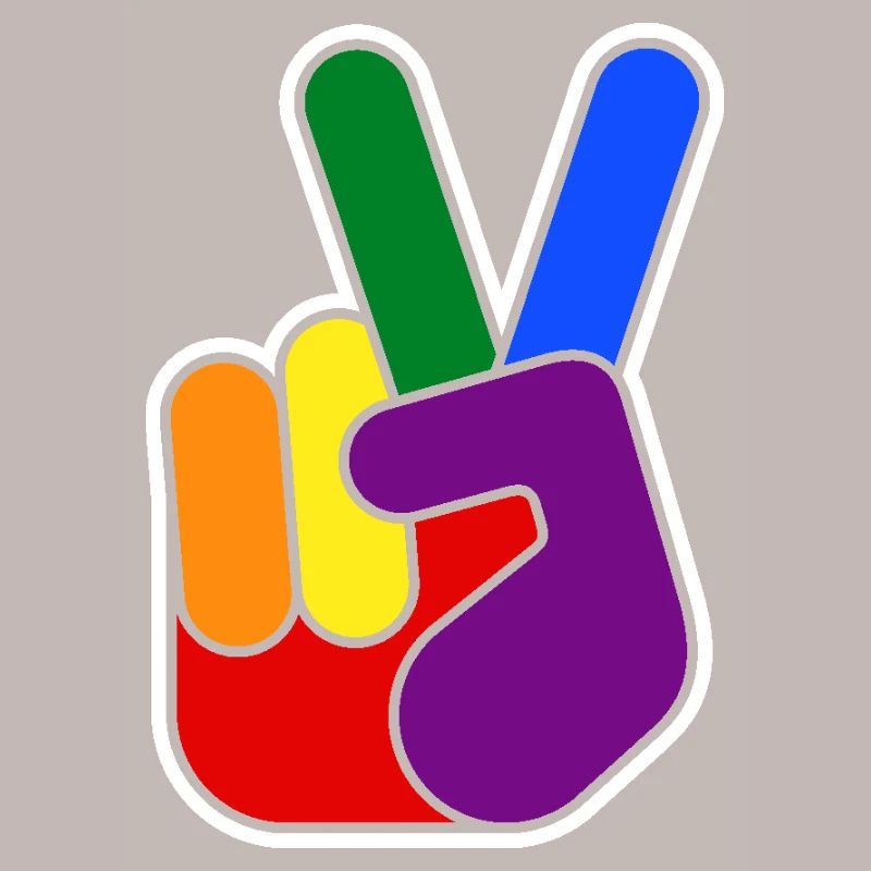 Rainbow Vsign Hand Design