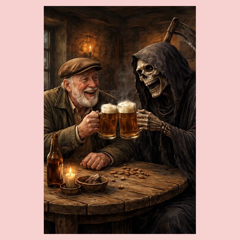 Drinking beer with death