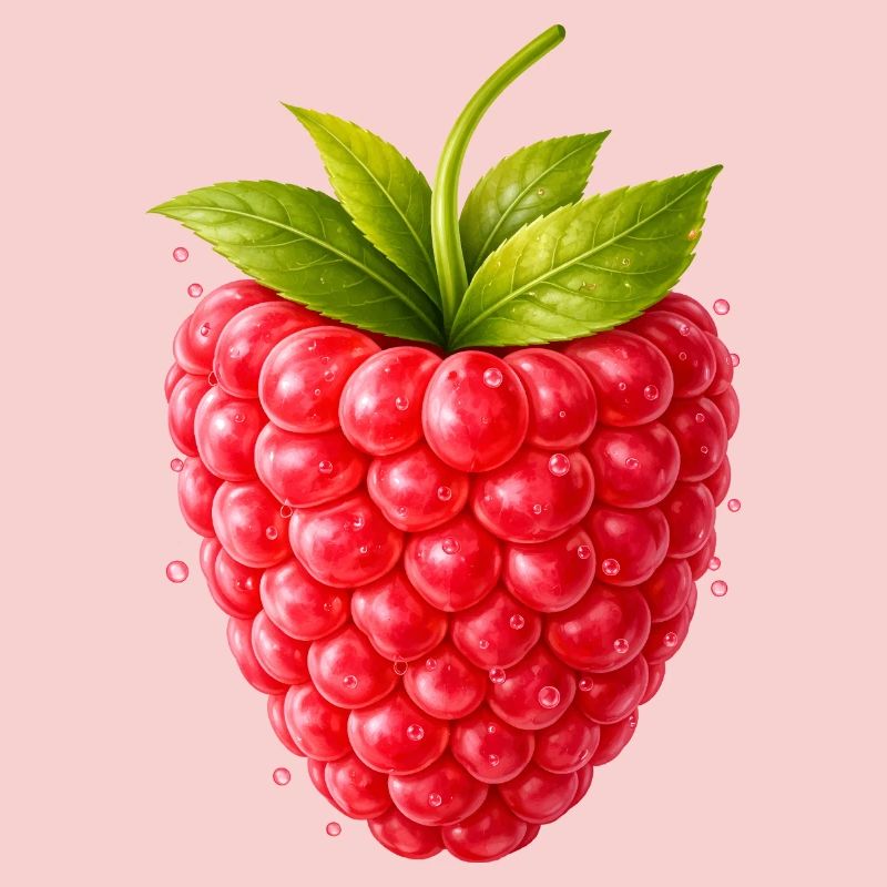 Fresh raspberry with leaves