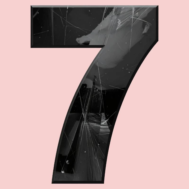 Schwarzgrau Sieben mit Splittern