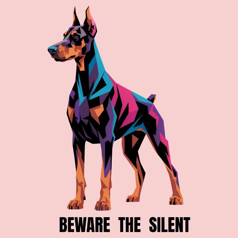 Geometric Doberman Pinscher - Beware The Silent - 