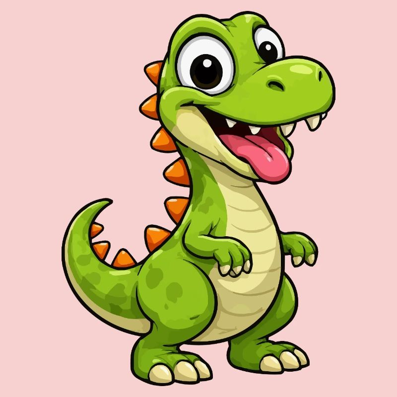 Cheerful dinosaur with spikes