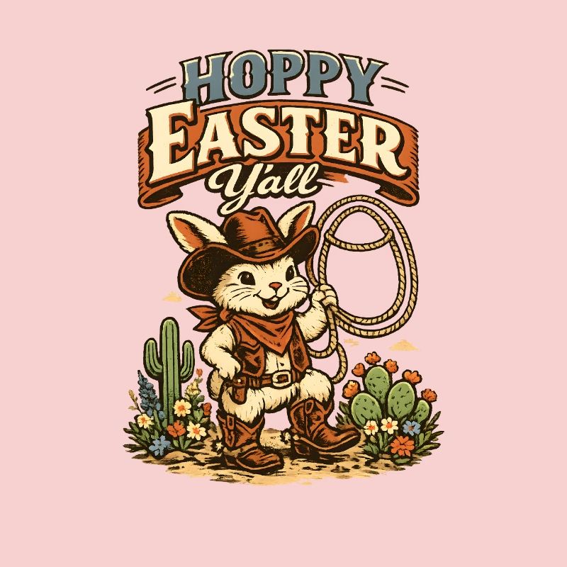 Happy Easter Easter Cowboy Lasso retro