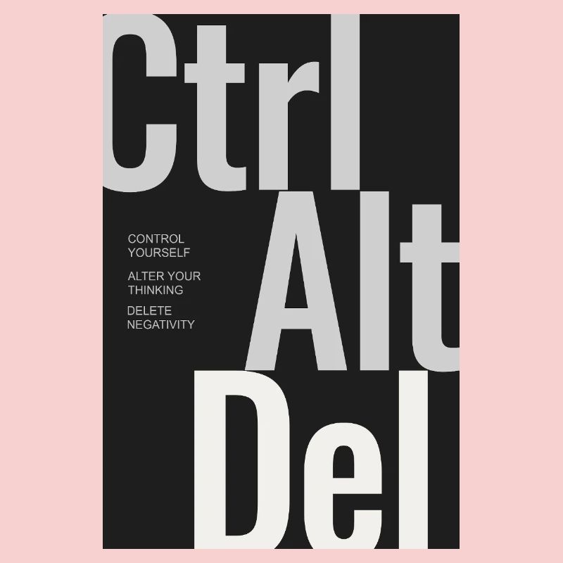 CTRL ALT DEL – Affiche typographique Minimal Design