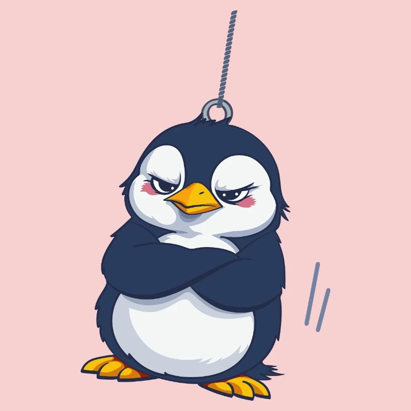 Pingouin grognon suspendu 