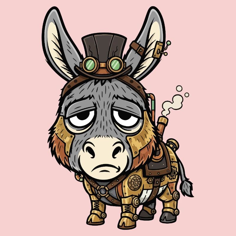 Âne Cyborg Steampunk Haut-de-forme Vapeur