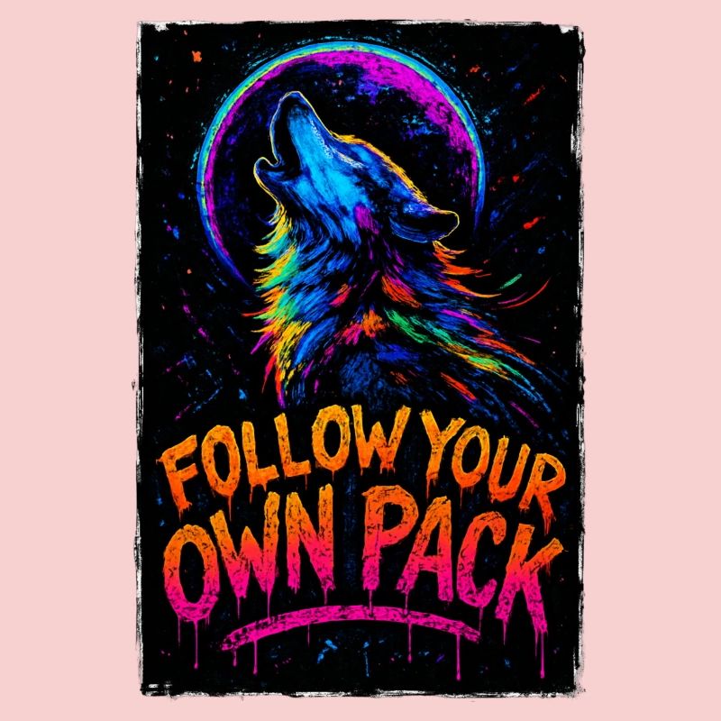 Alpha Wolf Multicolor-Design Folgen Sie Ihrem eigenen Rudel