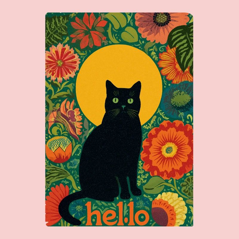 Chat du soleil dans la forêt de fleurs