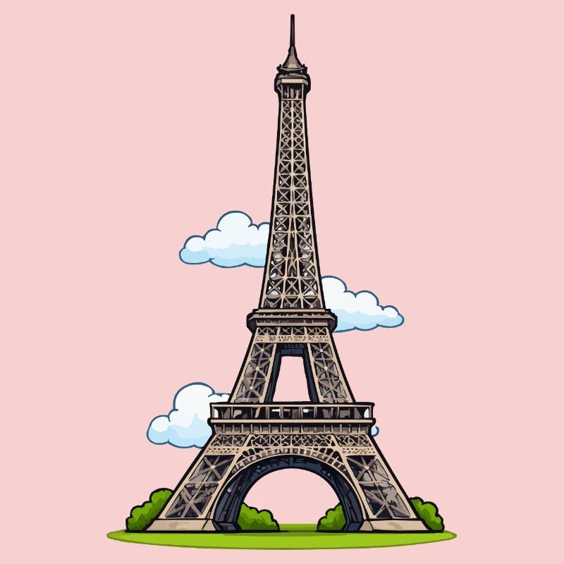 Eiffel Tower Cartoon Style
