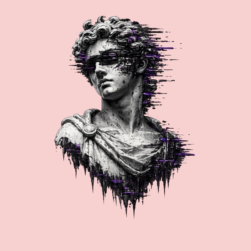 Lila Glitch Classic-Statue