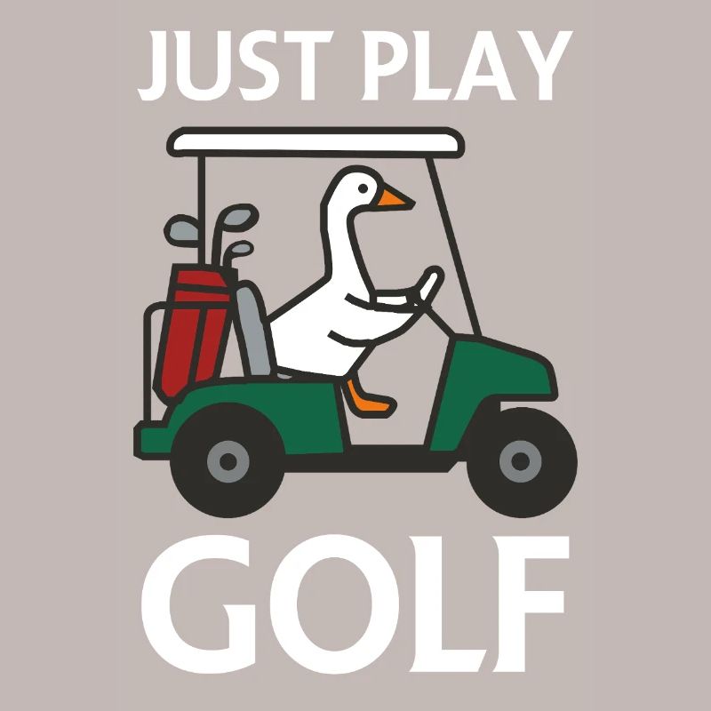 Un canard dans une voiturette de golf – Jouez simplement au golf