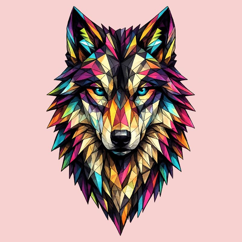 Farbgeometrischer Wolf