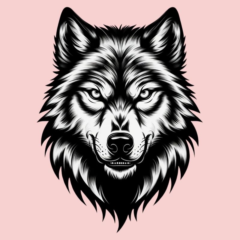Wild Wolf's Head – Black & White