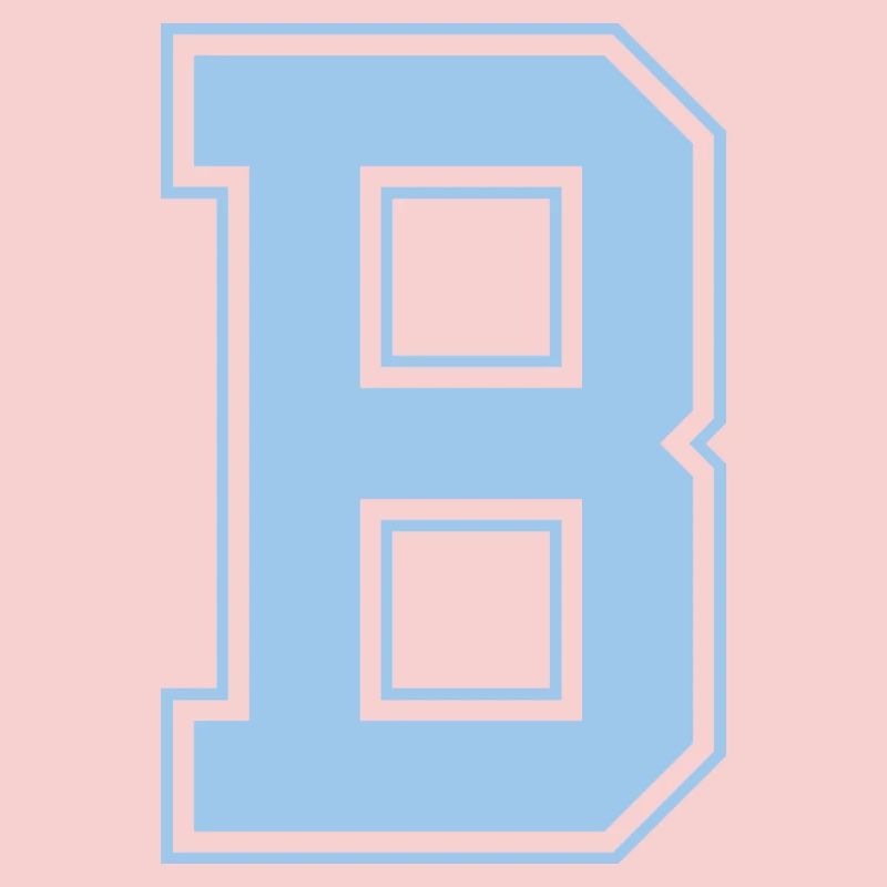 Monogramme Bleu clair Initial Varsity College B
