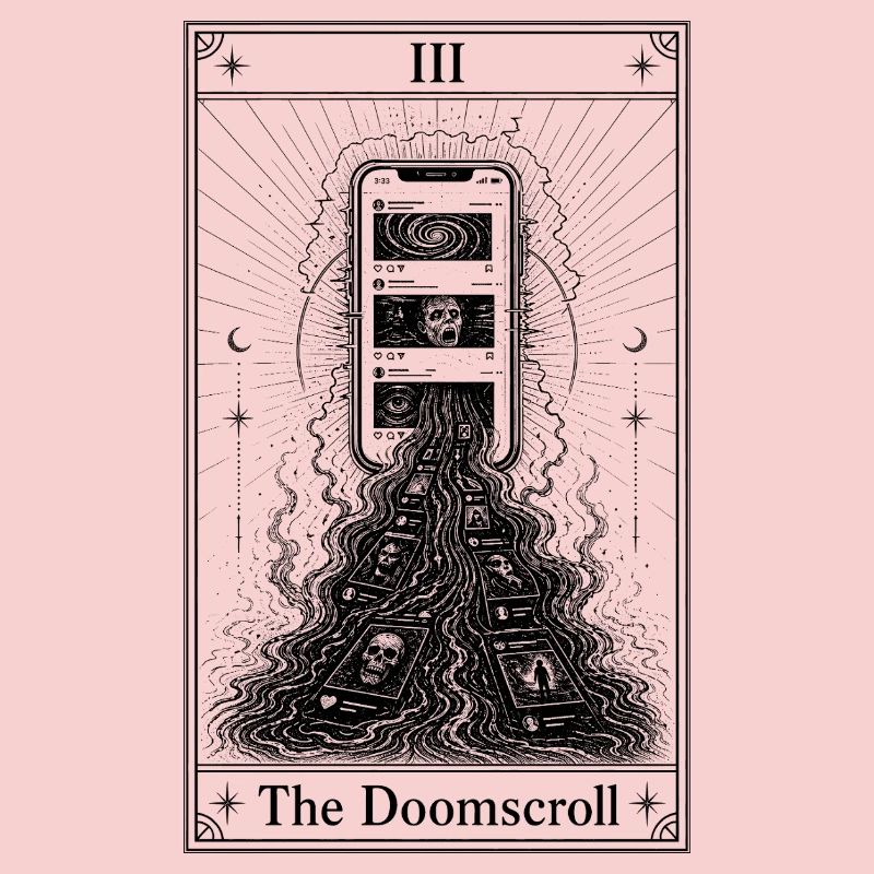 Endless Scrolling | Tarot Card | Doomscrolling