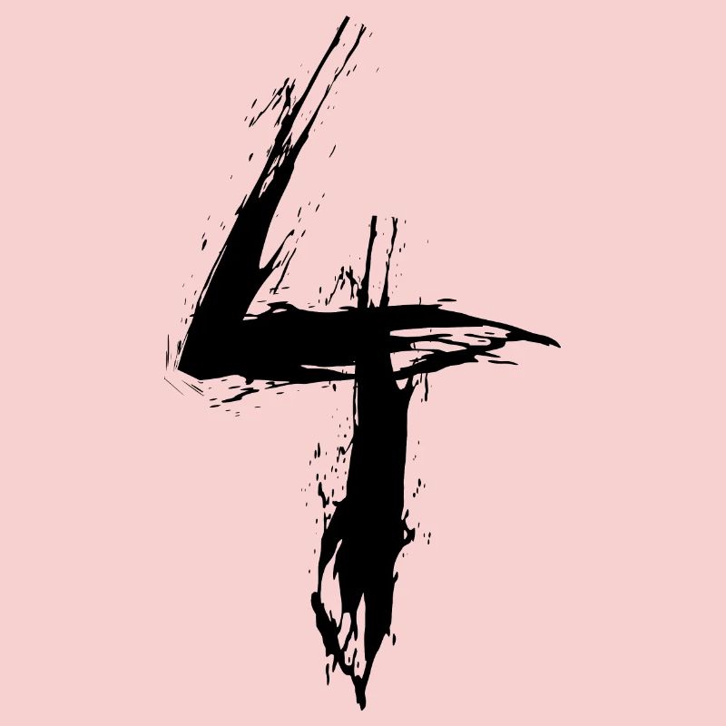 Number 4 Number Four 4th Birthday Vector Black