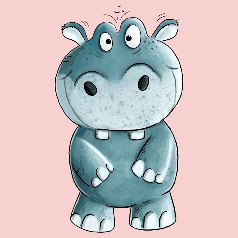 Blaues Nilpferd I Wildtiere Comic