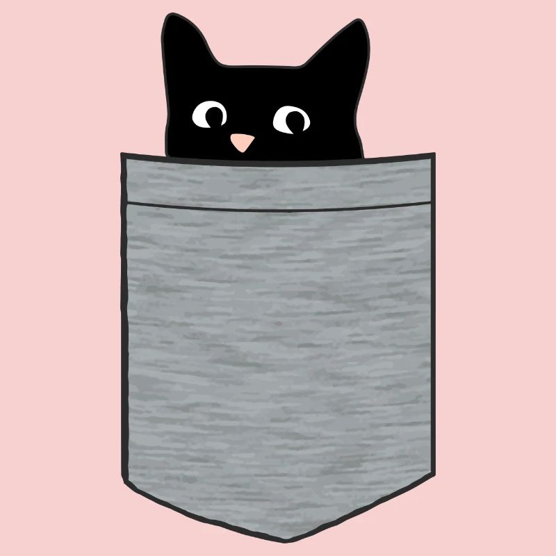 Schwarzes Kätzchen in Brusttasche