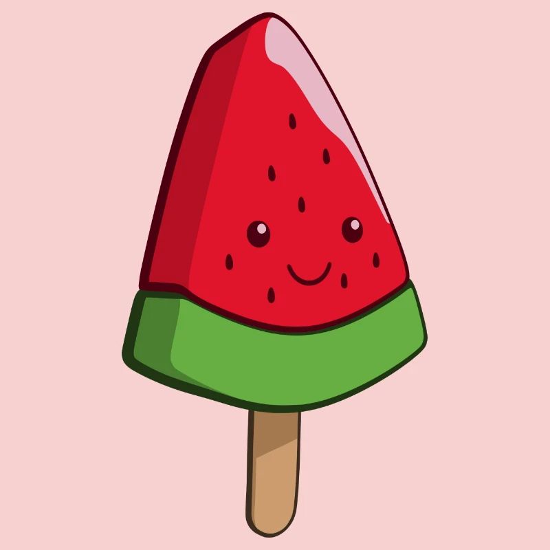 Glace à la pastèque Art sur un bâton