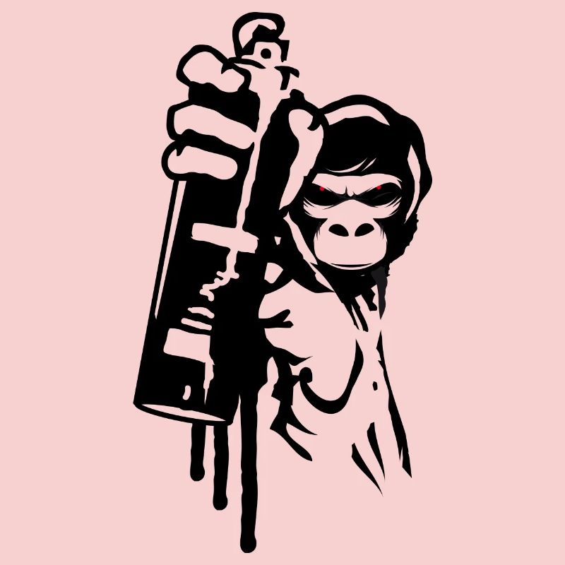sprayer gorille d’art de rue cool dans le style graffiti