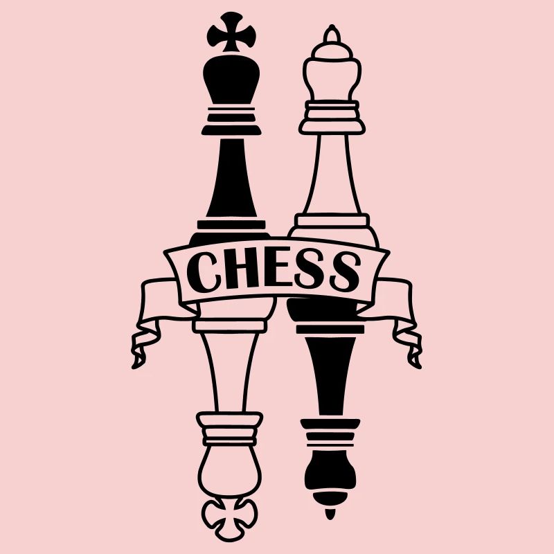 Chess transparent king queen mirror image