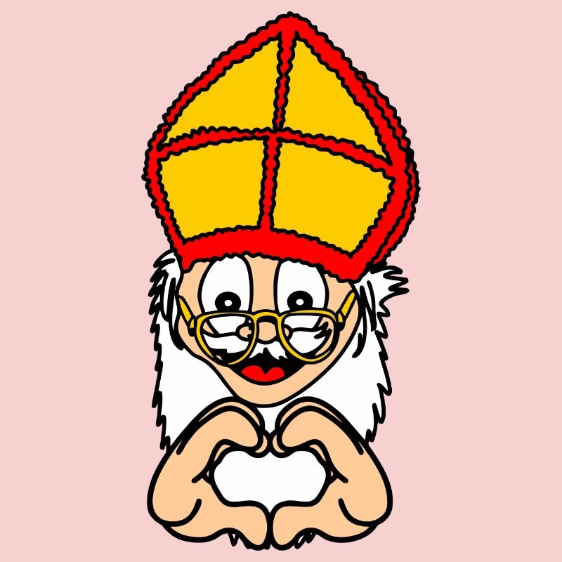 Sinterklaas with hand gesture heart