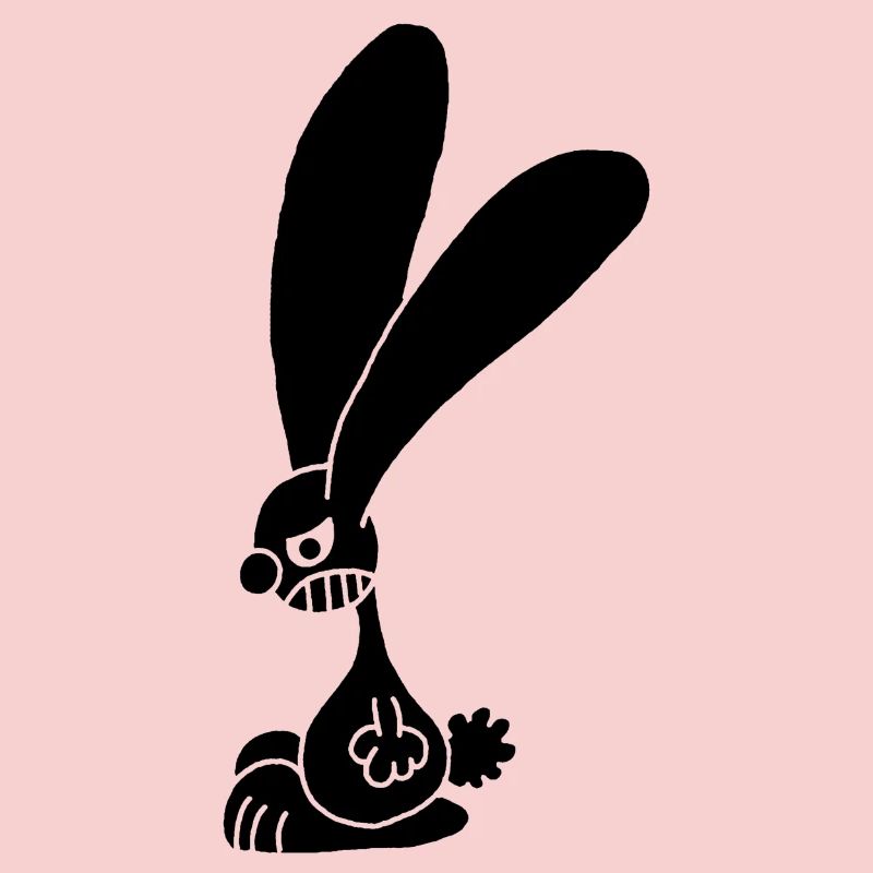 Grumpy black rabbit
