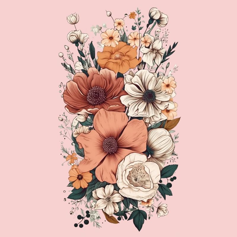 Wunderschönes Boho Blumen Herbarium Pastell