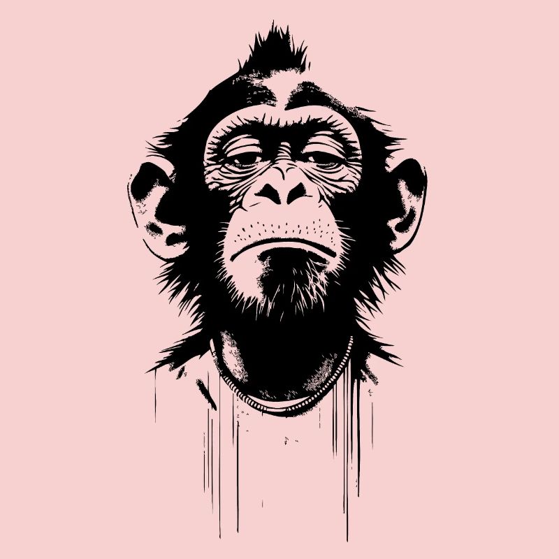 Imaginary monkey in Banksy style