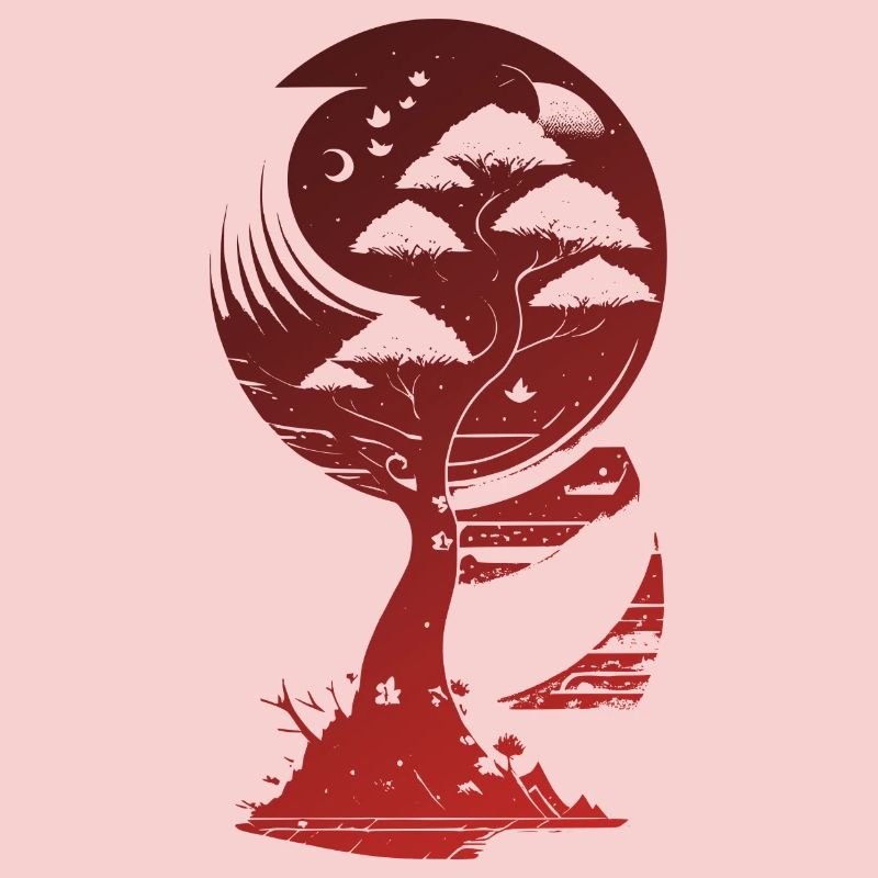 Mystical Fantasy Tree in Moonlight