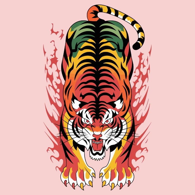 Blazing Tiger Flame Splash