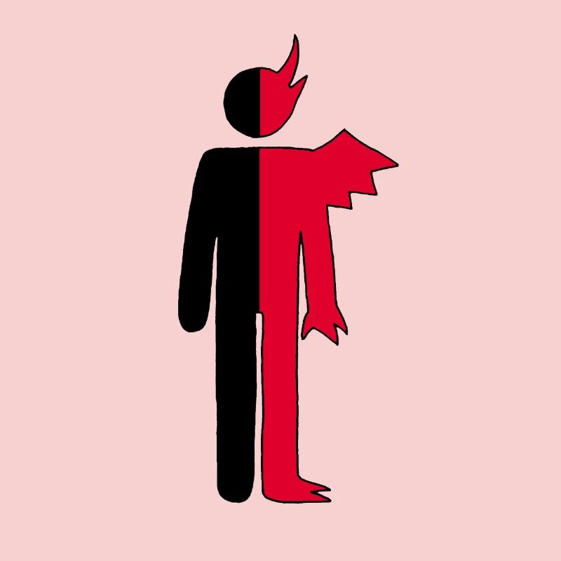 Mann oder Dämon Piktogramm